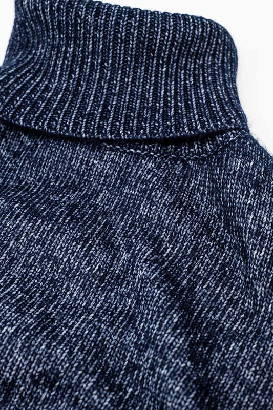 Blue turtleneck jumper with dropped sleeves - Sweaters