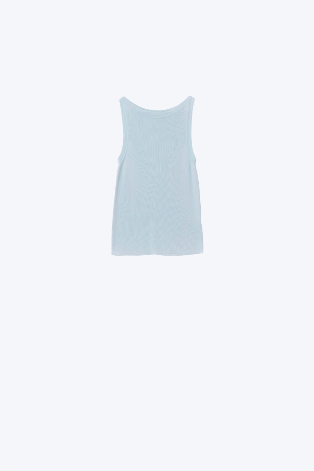 Boat Neck Comfy Ribbed Top in Baby Blue - Sweaters