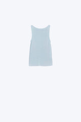 Boat Neck Comfy Ribbed Top in Baby Blue
