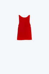 Boat Neck Comfy Ribbed Top in Ruby Red