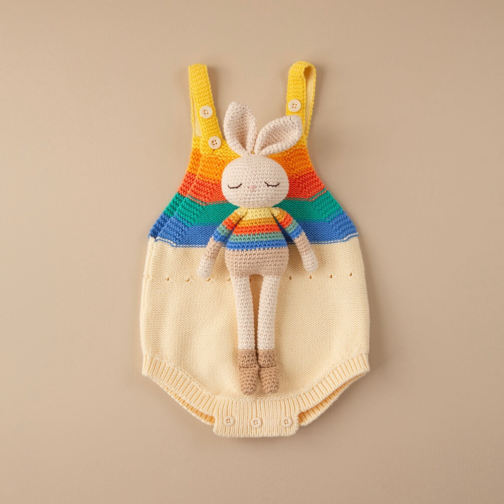 Bonnie Bunny Crochet Toy - Rainbow stripe - Stuffed Animals