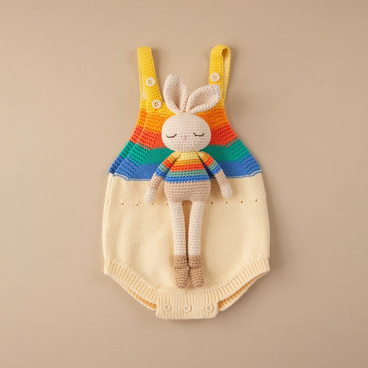Bonnie Bunny Crochet Toy - Rainbow stripe - Stuffed Animals