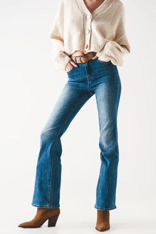Bootcut flared high waisted jeans