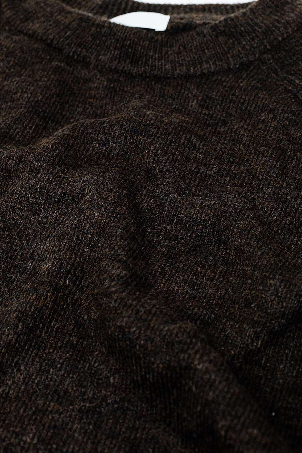 Brown crew neck sweater with seam detail on sleeve - Jumpers