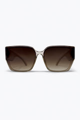 Brown Gradient Square Frame Oversized Acetate Sunglasses