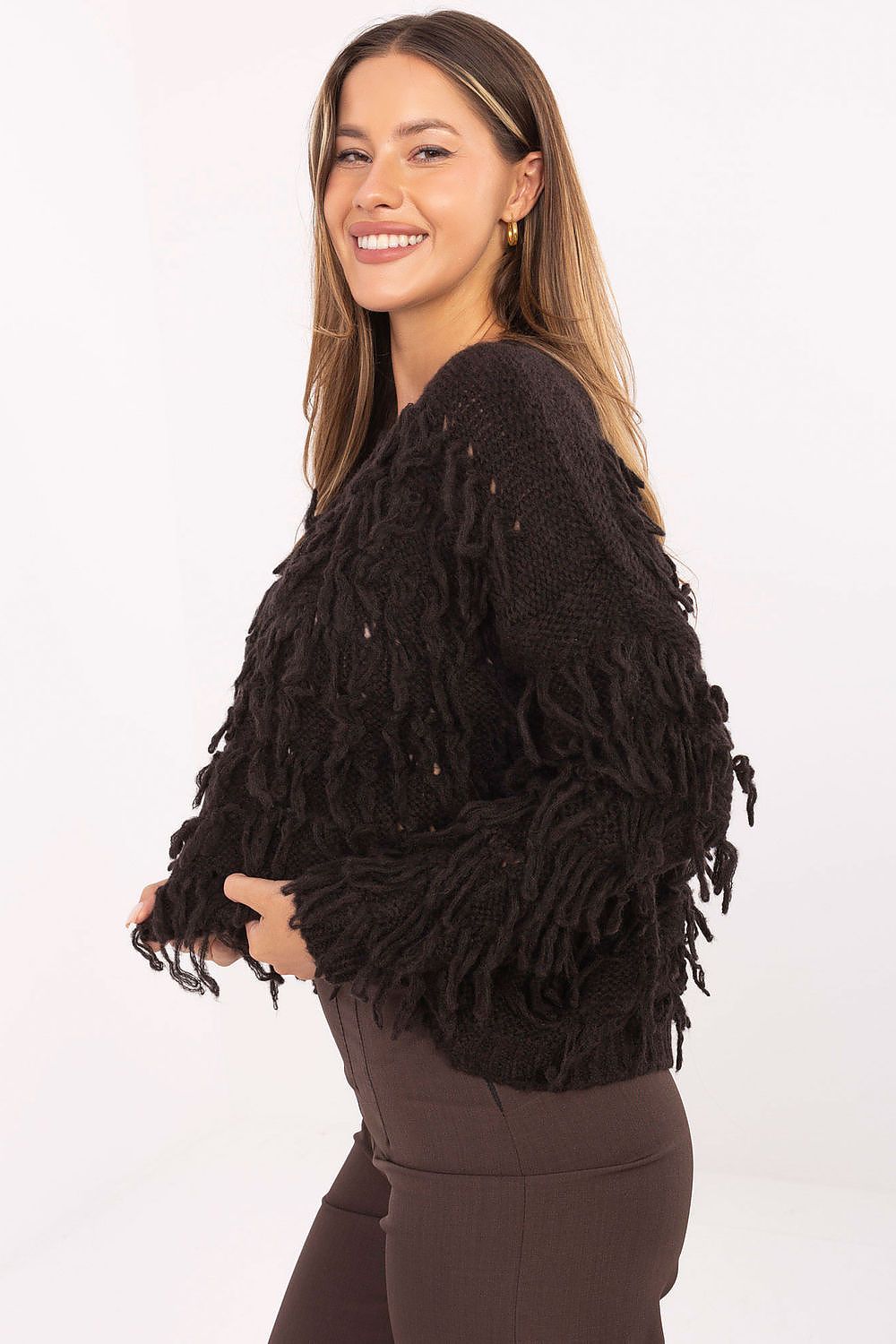 Jumper Rue Paris Burgundy Textured Knit - Sweaters