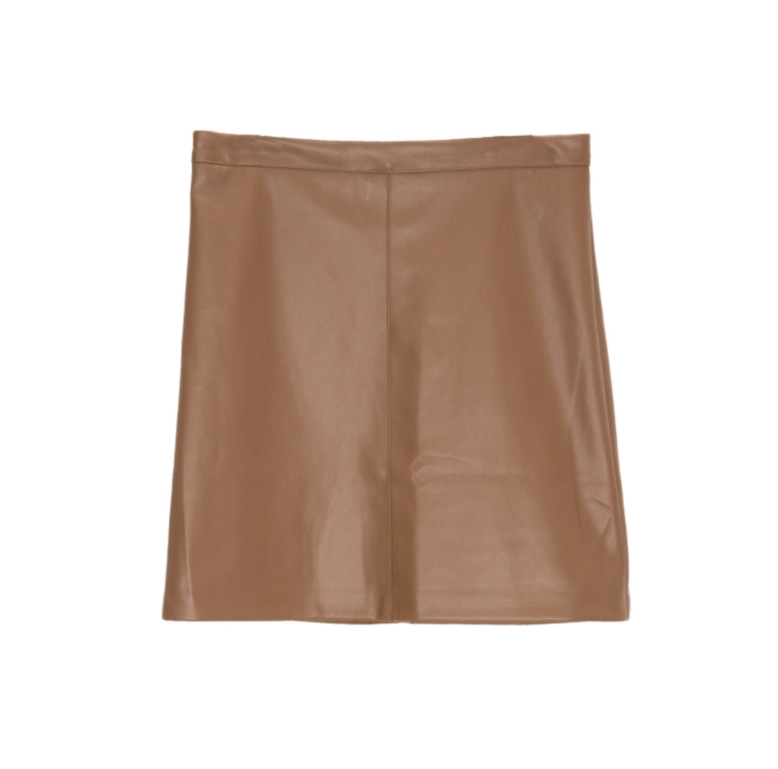 Camel leather effect miniskirt - Skirts