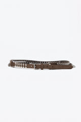Camel Studded Belt with Hanging Chains