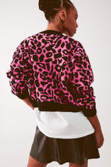 Cardi en animal fuchsia