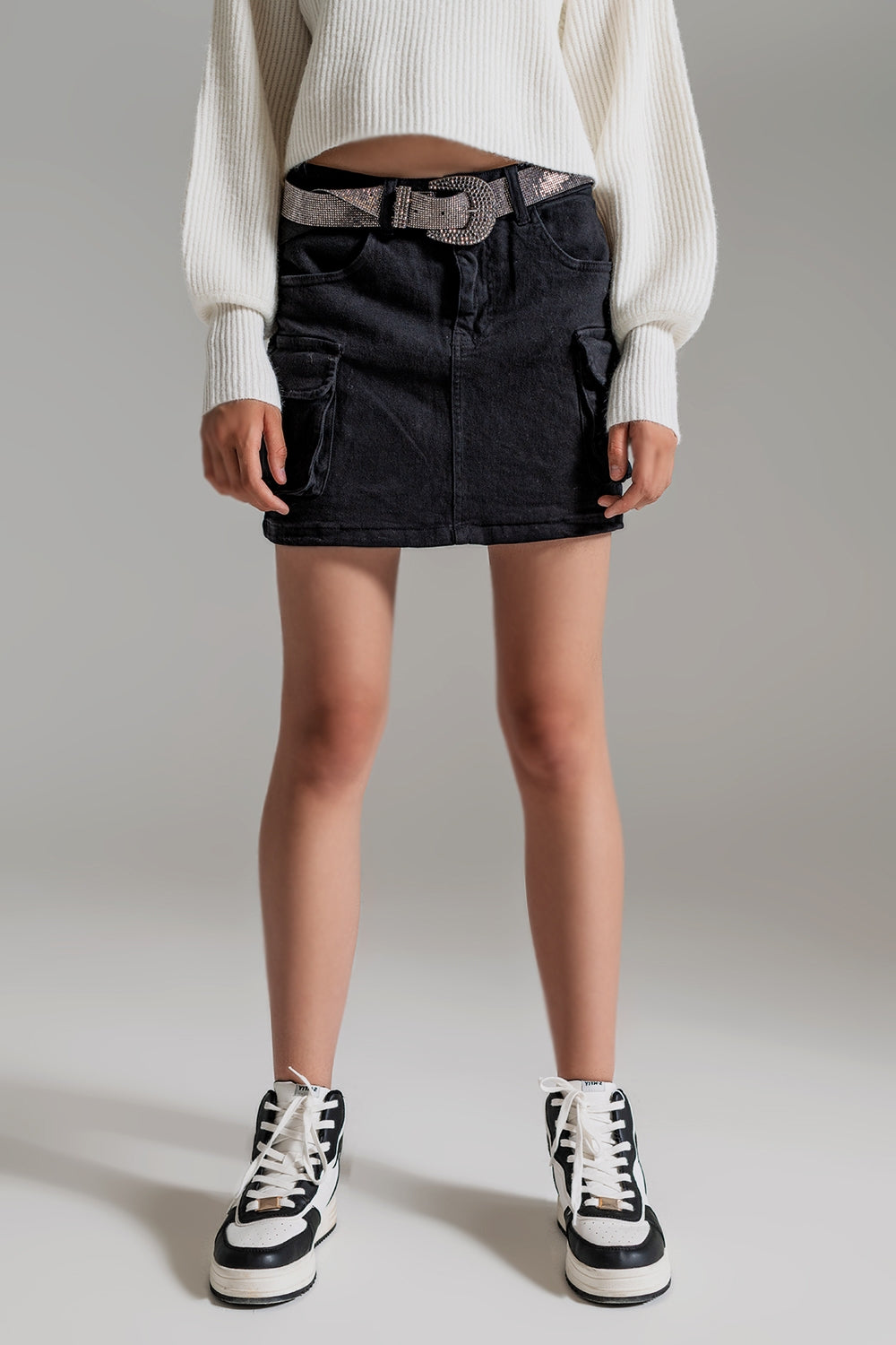 Cargo Mini Skirt in black - Skirts