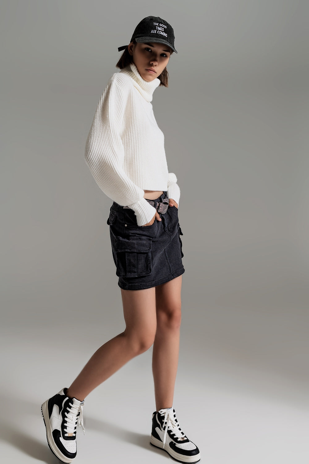 Cargo Mini Skirt in black - Skirts