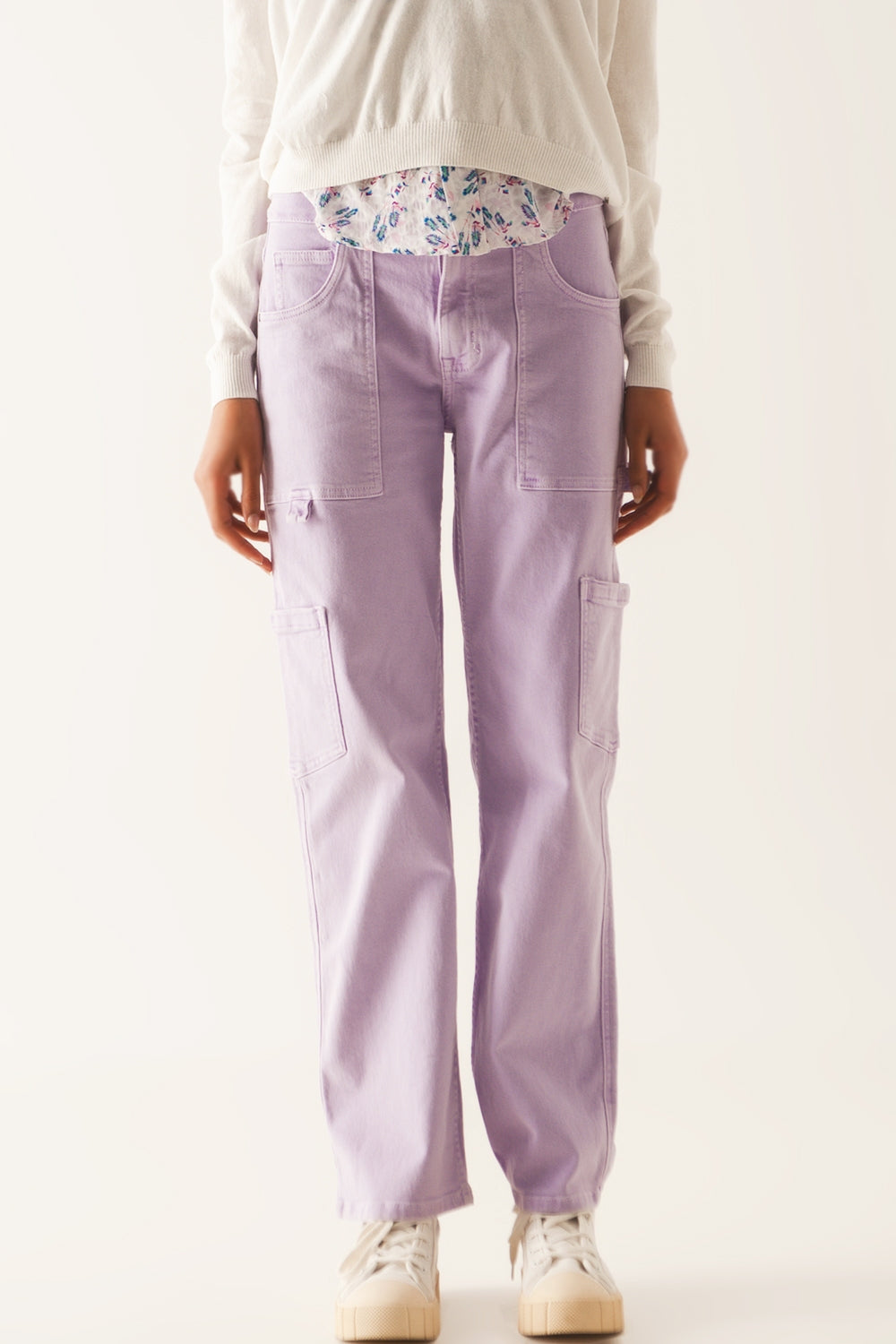 Cargo pants in purple - Jeans
