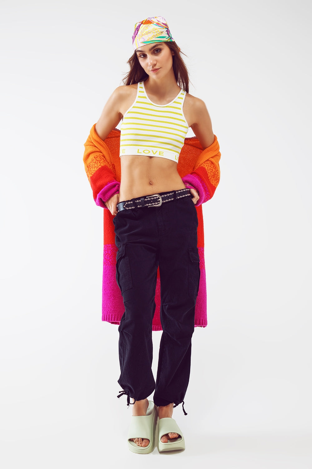 Cargo Pants with Tassel ends in black - Trousers