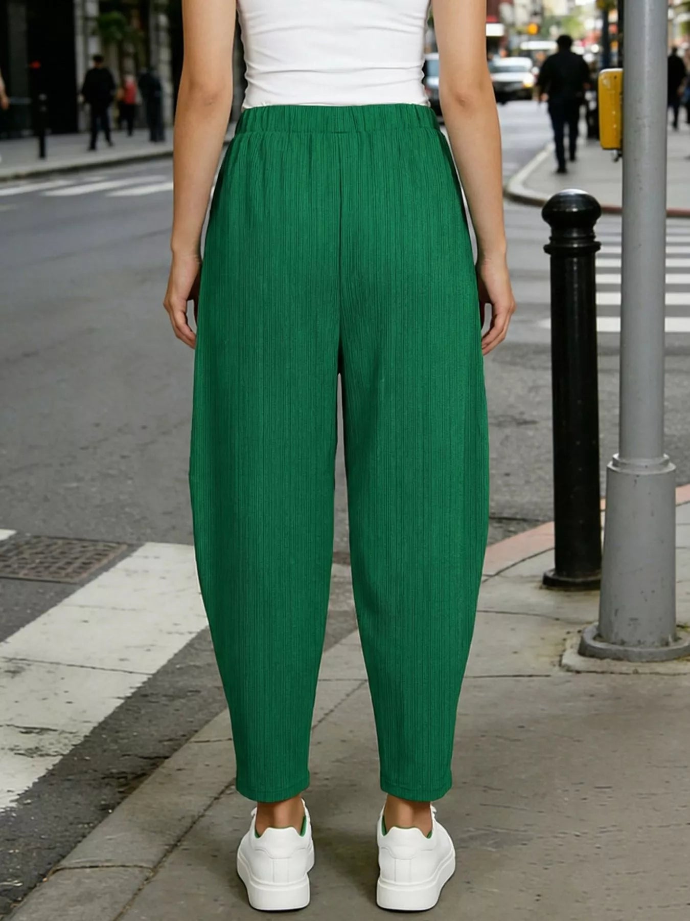 Plus Size Casual Elastic Waist Harem Pants - Pants