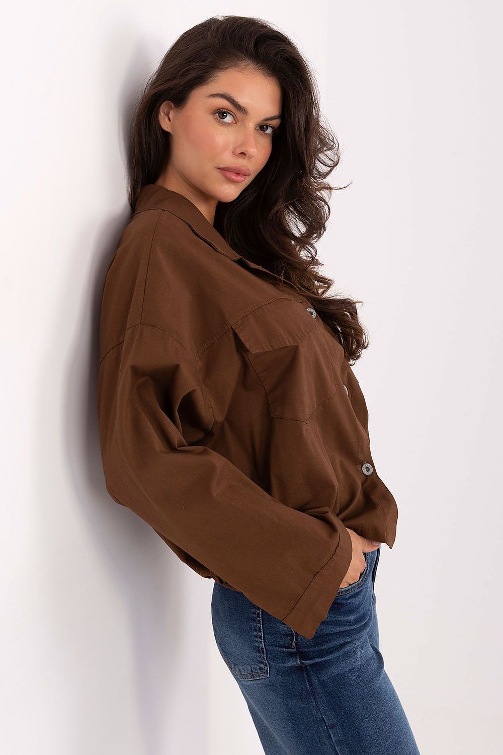 Rue Paris Casual Oversized Long Sleeve Shirt -