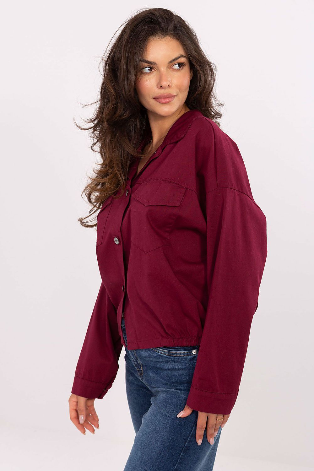 Rue Paris Casual Oversized Long Sleeve Shirt -