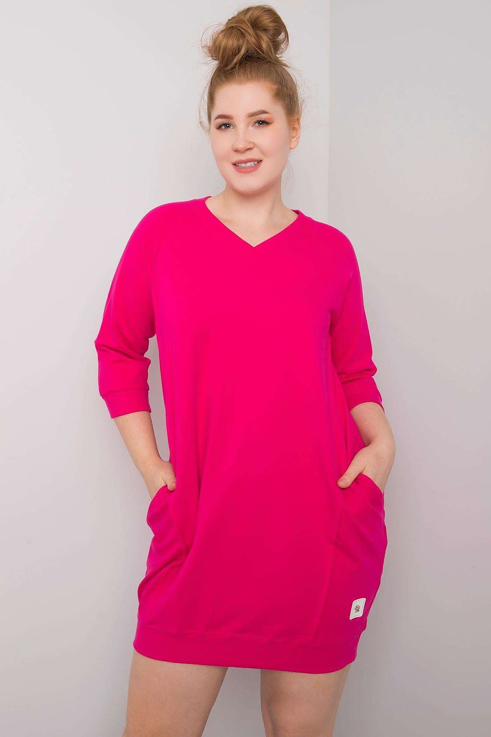 Relevance Casual Plus Size Dress with Pockets pink one-size-fits-all -