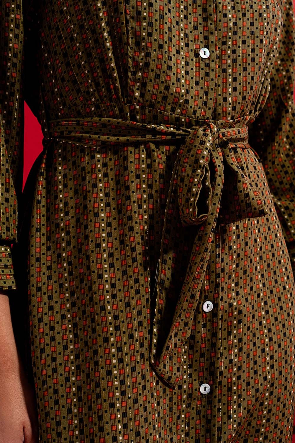 Check print shirt midaxi dress - Dresses