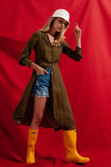 Check print shirt midaxi dress