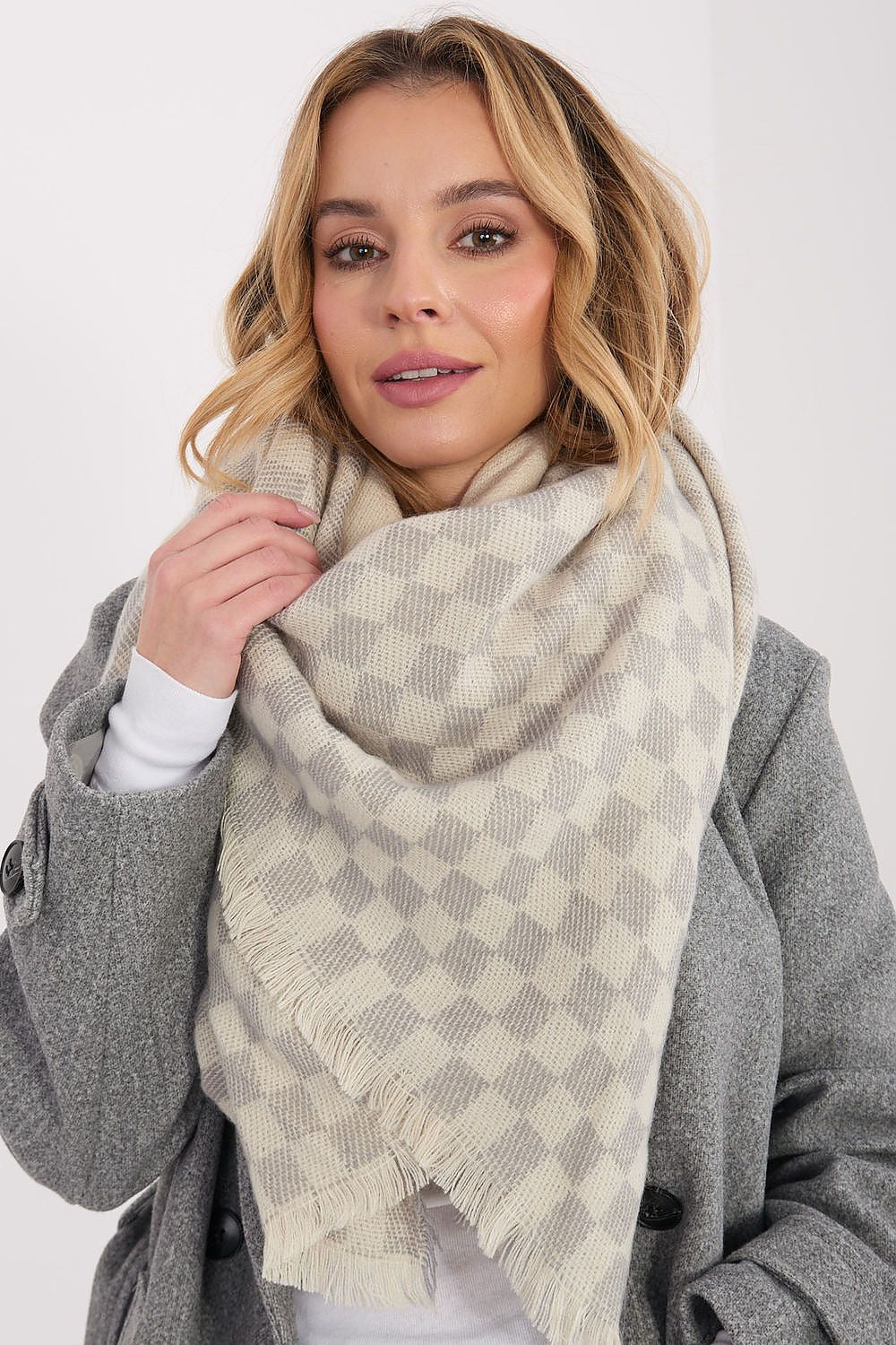 Châle à carreaux pour femme - Élégant et polyvalent
