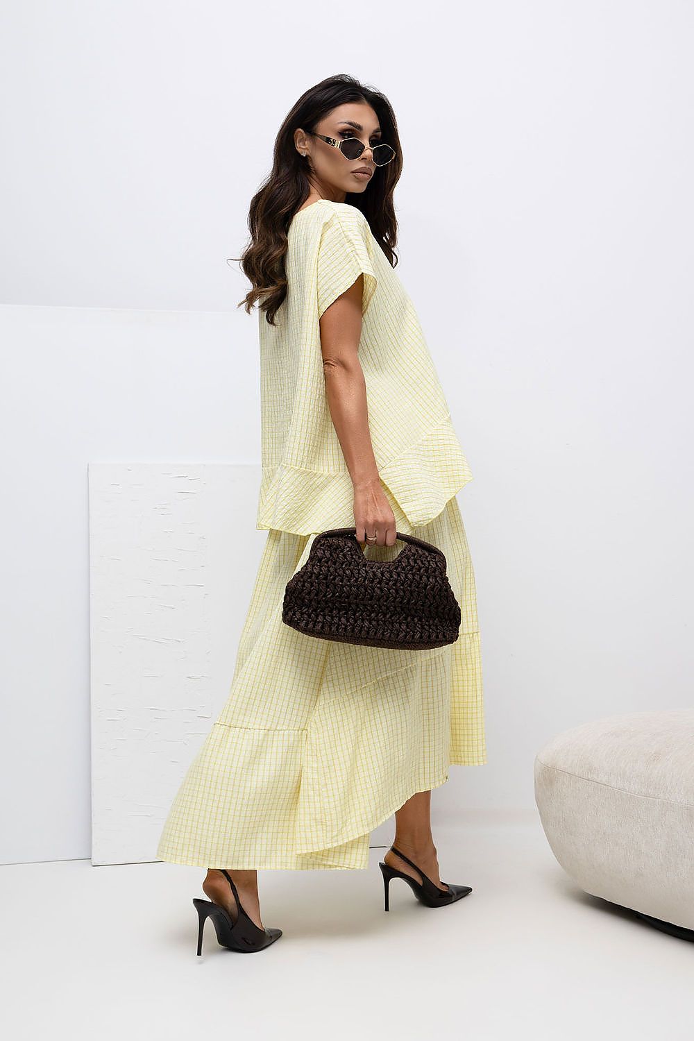 Casual Style Women's Checkered Blouse - Blouse