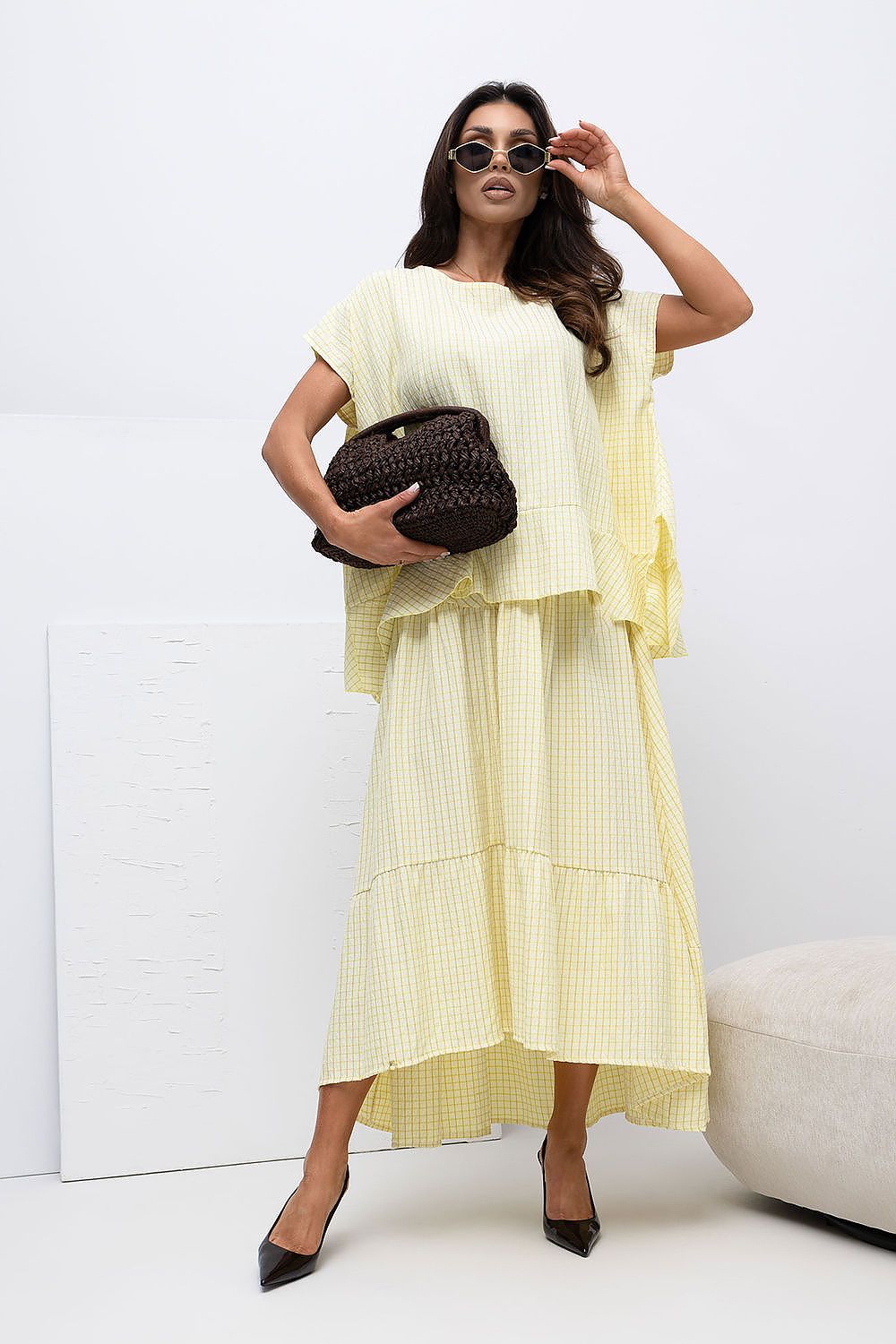 Casual Style Women's Checkered Blouse