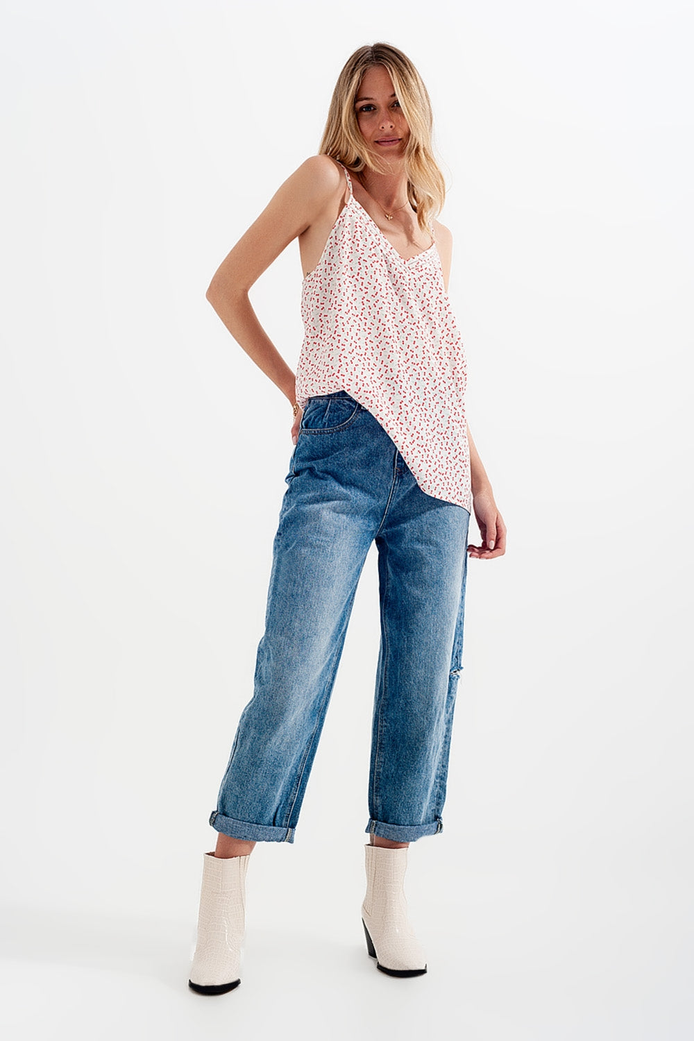 Cherry top in cream - Tops