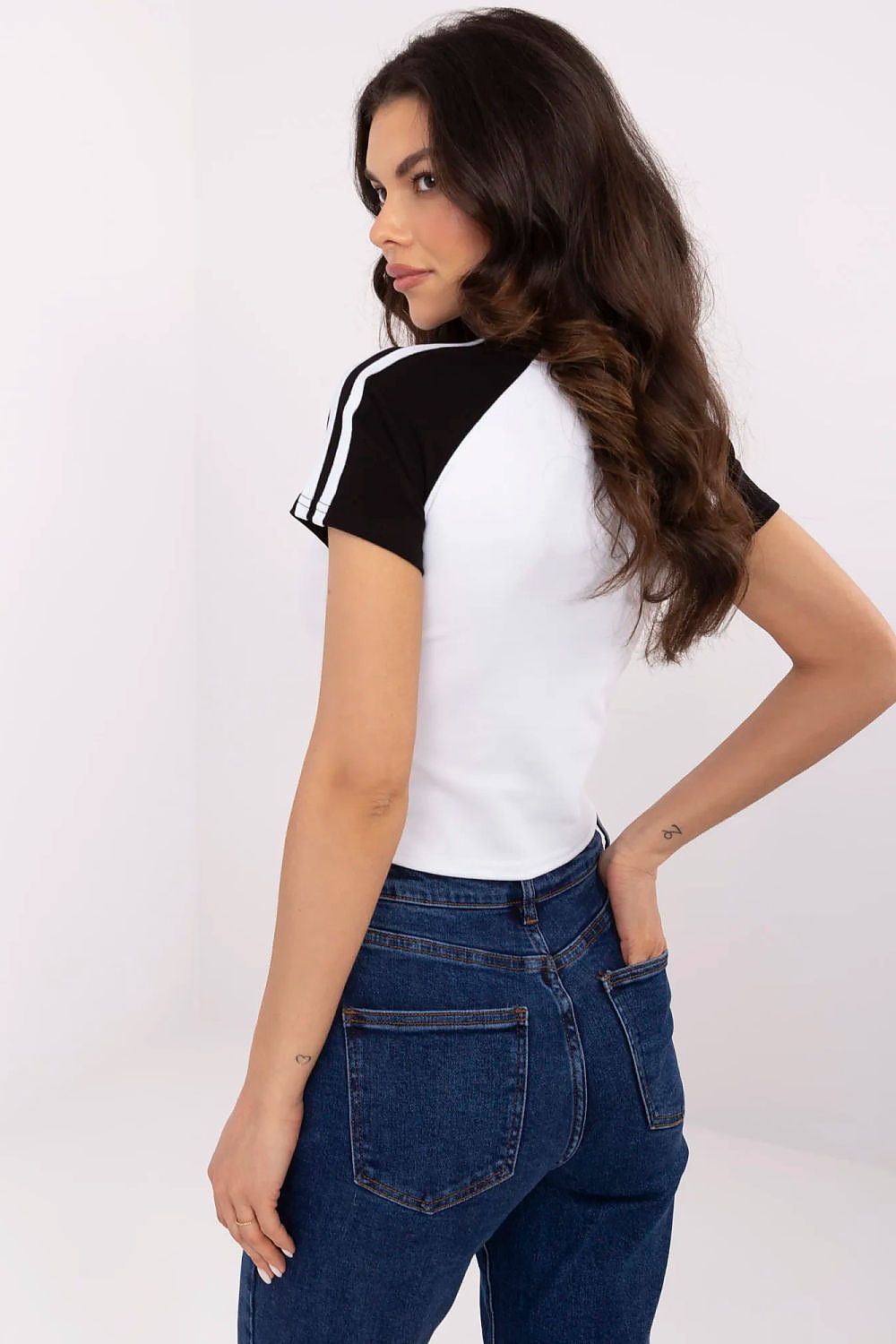 Black and White Graphic Tee with Cherry Logo - Outfit Sets