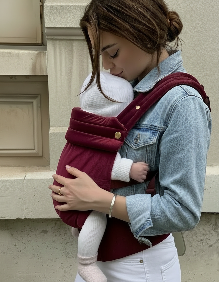 Velvet Baby Carrier - Velvet Cherry - Baby Carriers