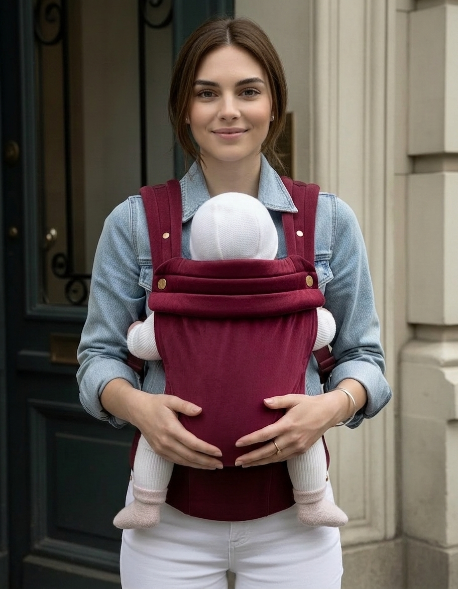 Velvet Baby Carrier - Velvet Cherry - Baby Carriers