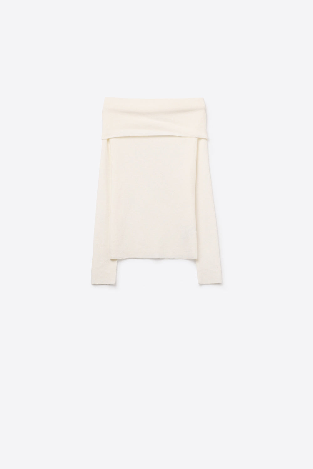 Chic Off-Shoulder boat neck Knit Top in white - Tops