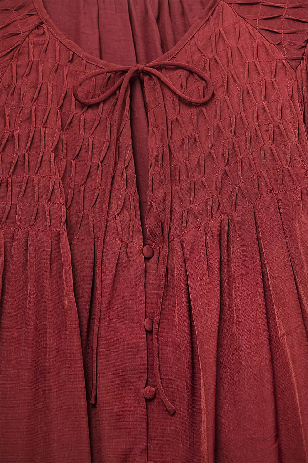 Chic Red Satin Shirt with Lace - Tops