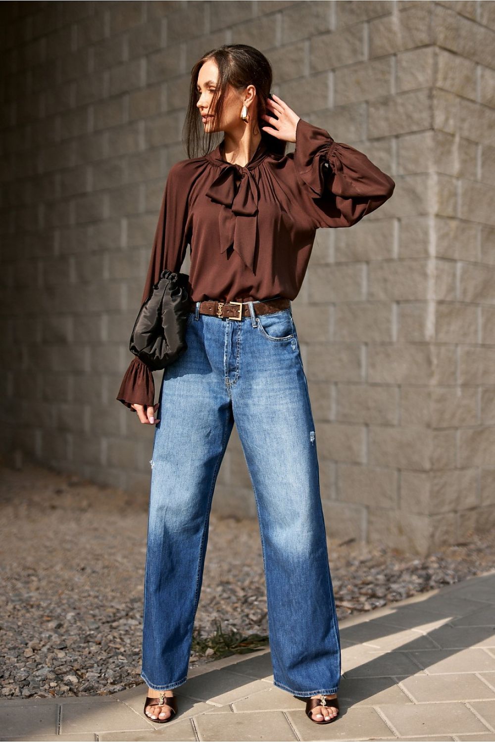 Roco Fashion Chic Women's Brown Blouse for Stylish Outfits -