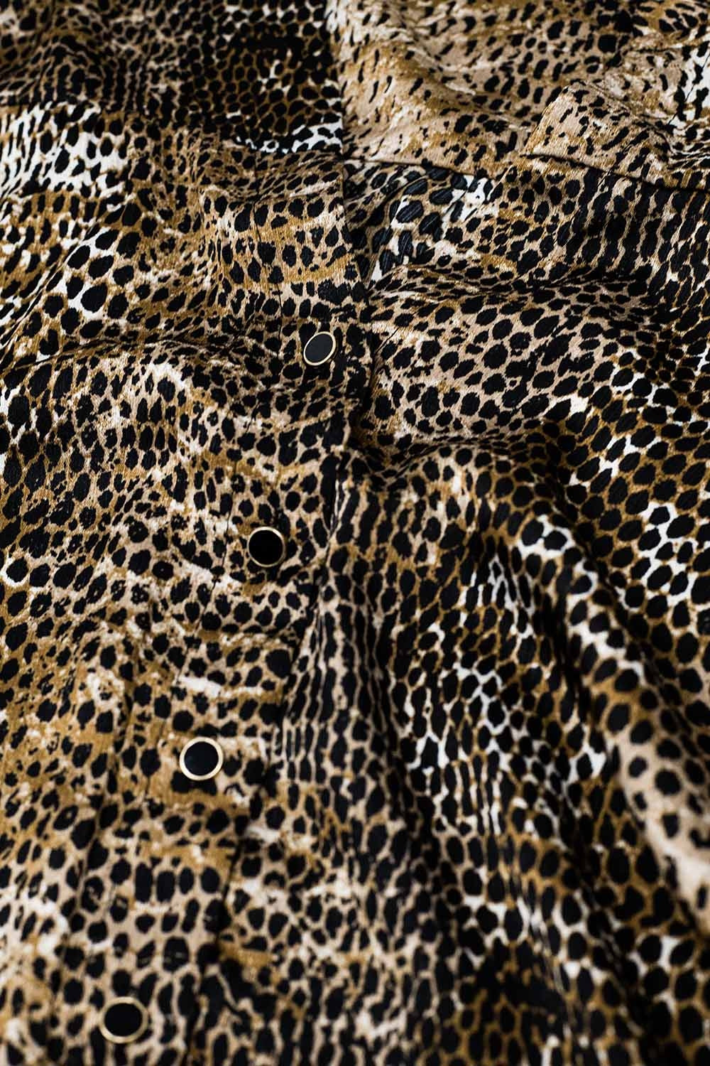chiffon blouse in brown leopard print - Blouses