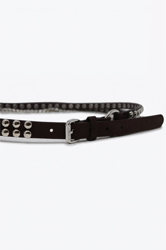 Choco Studded Belt with Hanging Chains - Accesory
