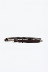 Choco Studded Belt with Hanging Chains
