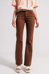 Calça jeans flare chocolate