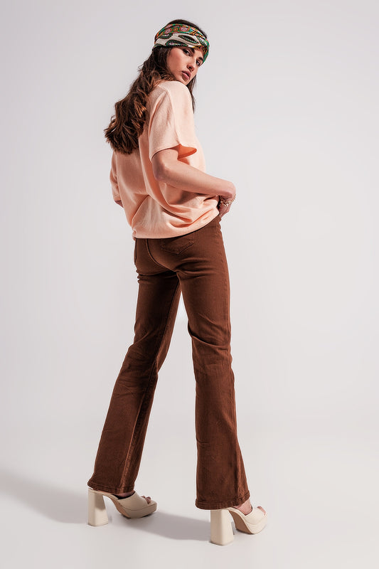 Chocolate flared jeans - Jeans