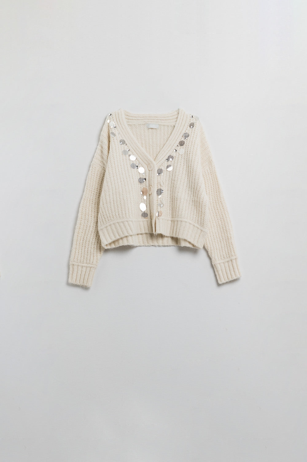 Chunky knit cardigan with sequin detail - Cardigans
