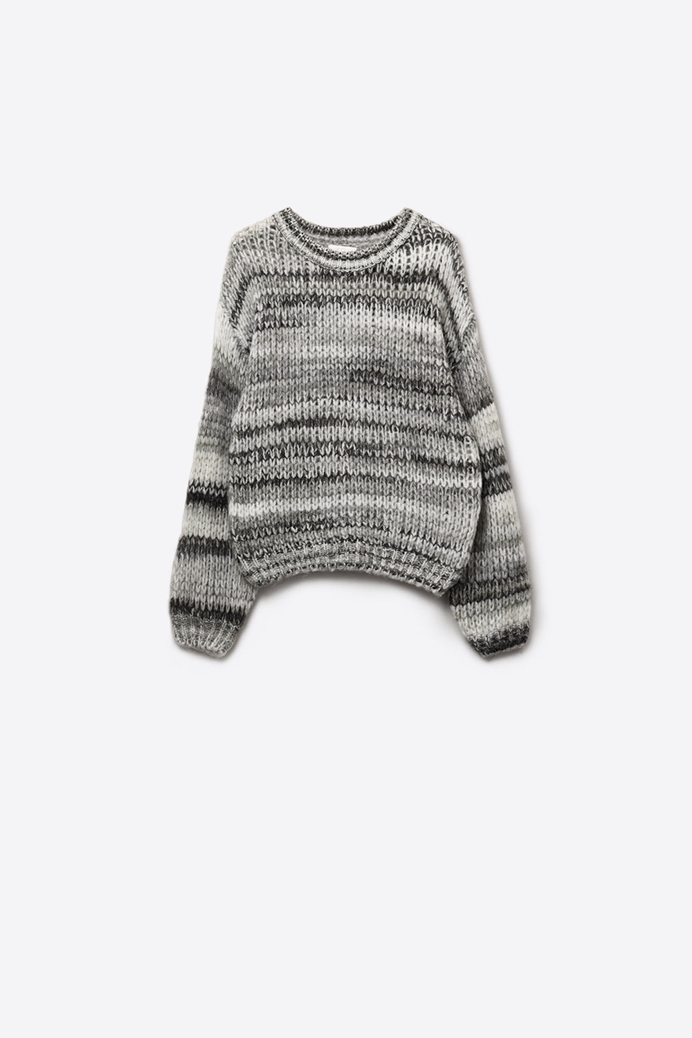 Chunky-knit sweater with marled design in gray -