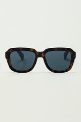 Chunky Square Sunglasses With  Dark Brown Tortoise Shell Frame