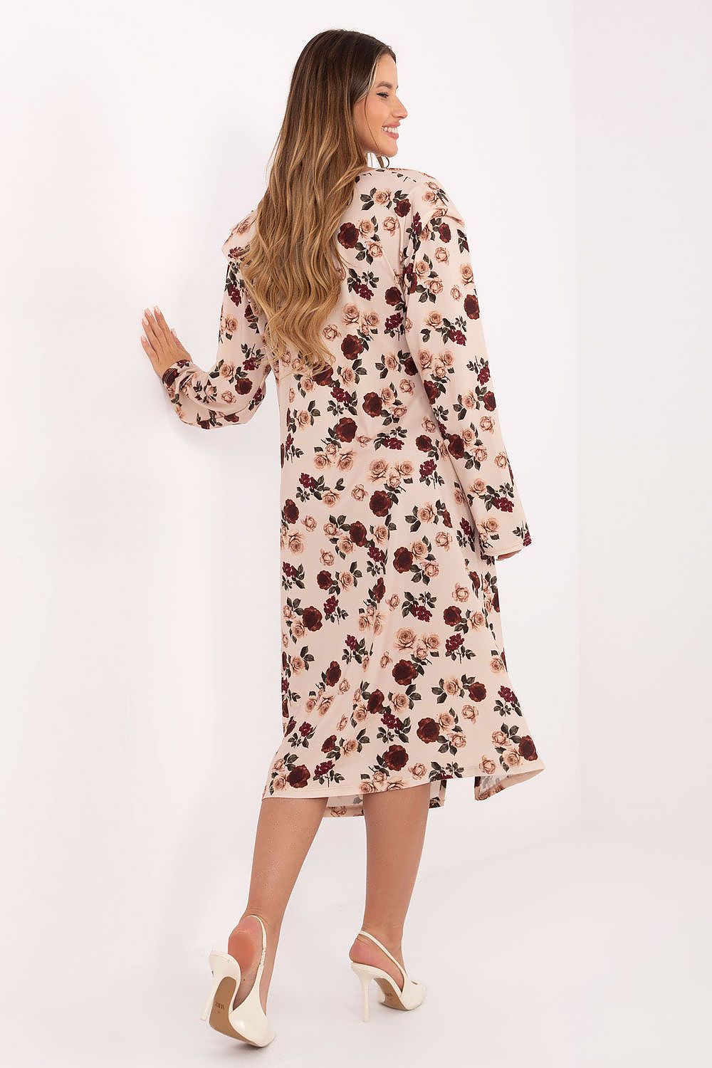Classic Floral Midi Dress for Women - Dresses
