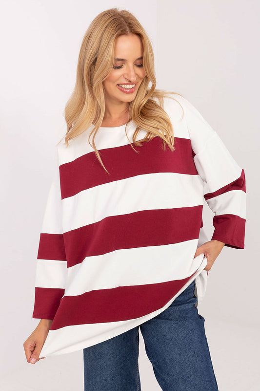 Relevance Classic Striped Pullover Women - Trendy Style red one-size-fits-all - Sweaters
