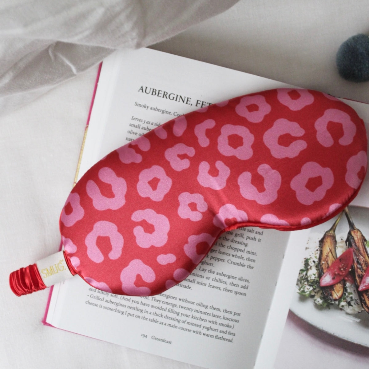 Cloud Padded Satin Sleep Mask - Red Leopard Print - Cloud Sleep Mask