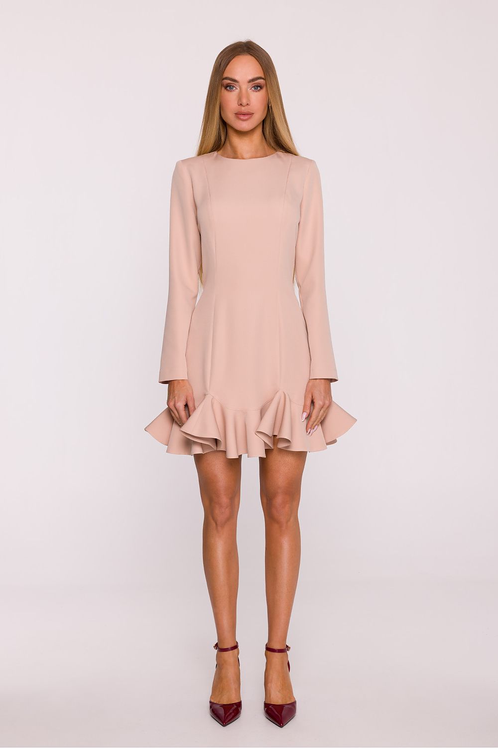Elegant Long-Sleeve Cocktail Dress for Women - Dresses