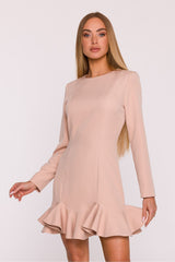 Vestido de cocktail elegante de manga comprida para mulher