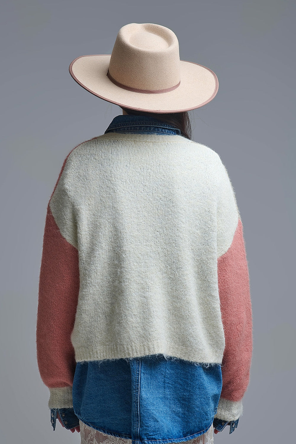 Color-block Sequin V-Neck Cardigan - Sweaters