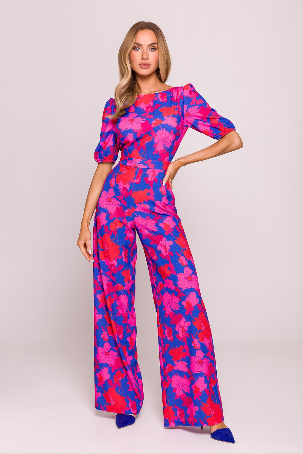 Colourful Statement Jumpsuit with Bold Floral Print