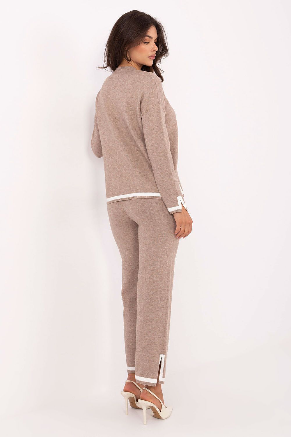 Comfortable Knit Co-Ord Set in Burgundy - Sets