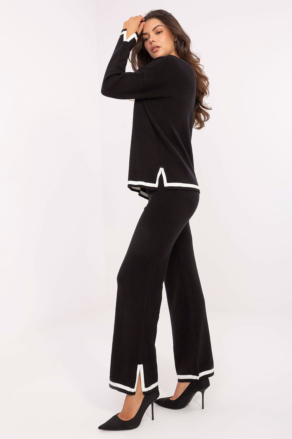 Comfortable Knit Co-Ord Set in Burgundy - Sets